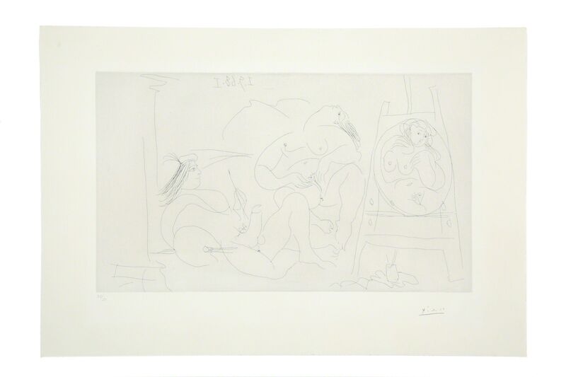 Pablo Picasso, ‘347 series. Artist with an Erection and Model Fondling Herself (Bloch 1781)’, 1968, Print, Etching on BFK Rives paper, Forum Auctions