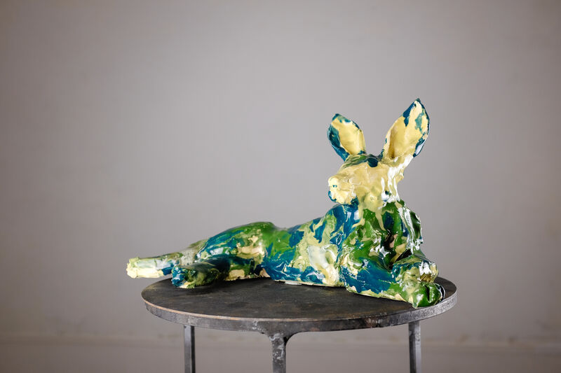Marina Le Gall, ‘Rabbit lying down’, 2019, Sculpture, Glazed ceramic, Antonine Catzéflis