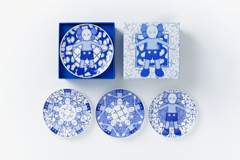 KAWS, ‘Holiday Tapei’, Design/Decorative Art, Cardboard box containing four porcelain plates (Kaws holidays label under the box), DIGARD AUCTION