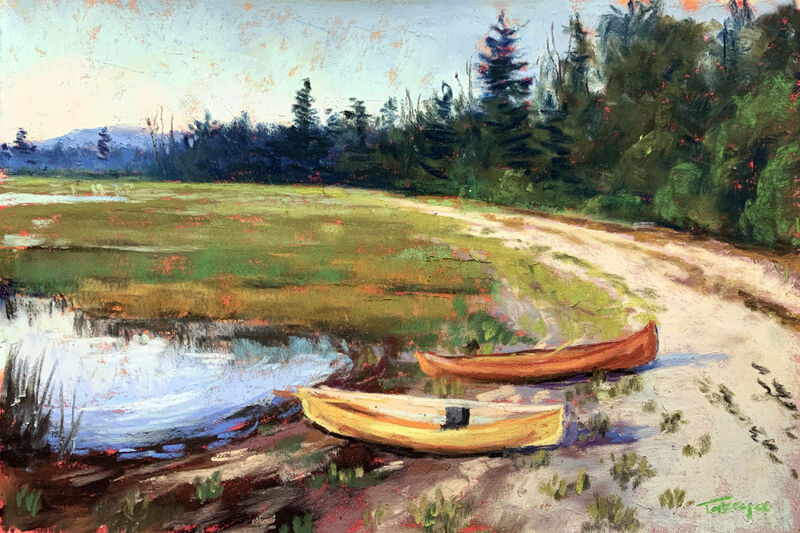 Takeyce Walter, ‘Day 20: Two Canoes’, February 2020, Painting, Pastels, Keene Arts