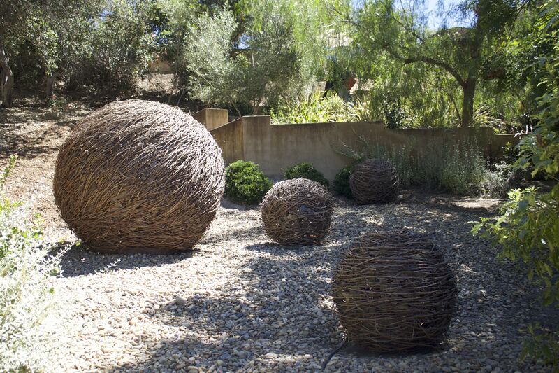 Vincent Connors, ‘[ 9 ] Large and Small N'est Set’, Contemporary, Sculpture, Welded steel barrel rings with woven grapevines, ÆRENA Galleries and Gardens