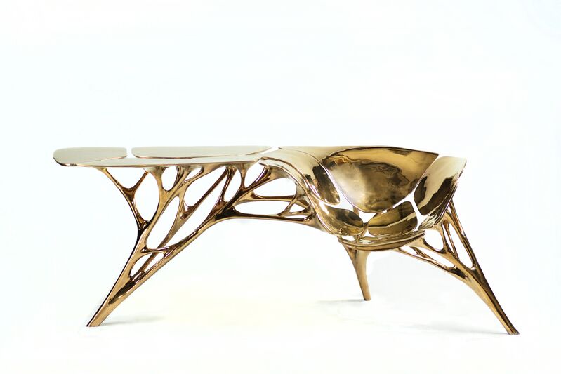 Zhipeng Tan, ‘Lotus Telephone Table’, 2016, Design/Decorative Art, Polished bronze, Gallery ALL