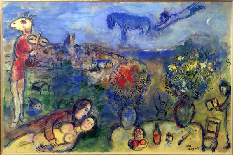 Marc Chagall, ‘L'Âne musicien à Saint-Paul’, 1975, Painting, Gouache and pencil, Mirat 
