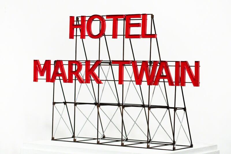 Drew Leshko, ‘Hotel Mark Twain Sign’, 2019, Sculpture, Paper, bass wood, enamel, dry pigment, Paradigm Gallery + Studio