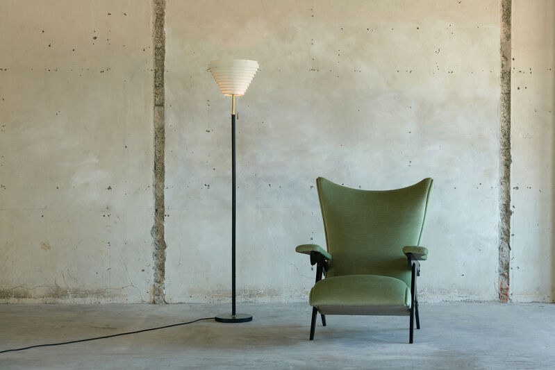 José Zanine Caldas, ‘High Back Lounge Chair’, 1950, Design/Decorative Art, Wood and mint green mohair upholstery, MORENTZ