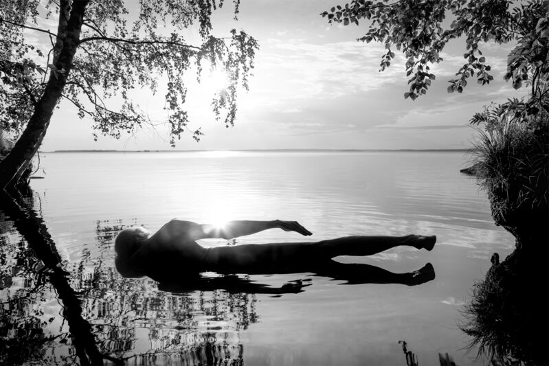 Arno Rafael Minkkinen, ‘Self-portrait. Dead Man Swimming. Kajaani, Finland, 2021’, 2021, Photography, Archival Inkjet on Hahnemühle Fine Art Baryta, Los Angeles Center of Photography Benefit Auction