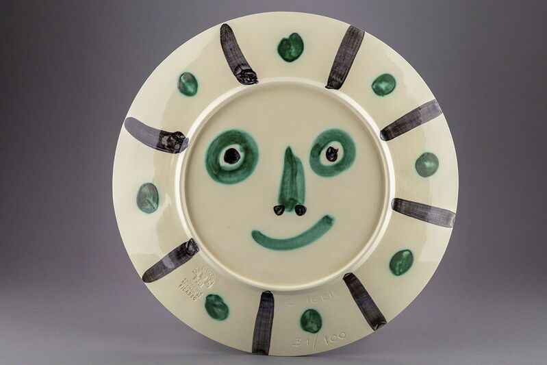 Pablo Picasso, ‘Ceramic Dual Side Design AR356 366 Visage Aux Palmes Face w/ Palms’, 1956, Sculpture, Ceramic, Modern Artifact