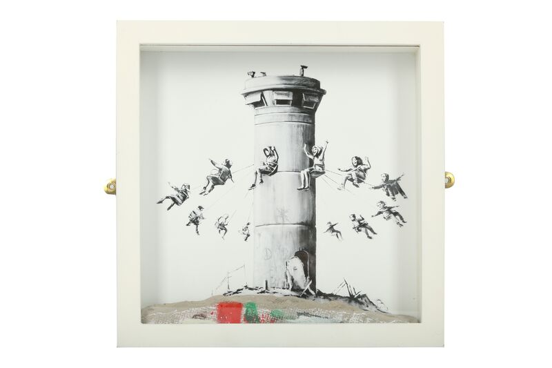 Banksy, ‘Walled Off Hotel’, Ephemera or Merchandise, Box set with keyring and four postcards fine-art print with concrete base, Chiswick Auctions