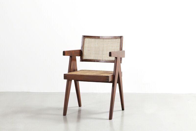 Pierre Jeanneret, ‘"Office" chair’, 1955-1956, Design/Decorative Art, Teak and wicker, Galerie Patrick Seguin