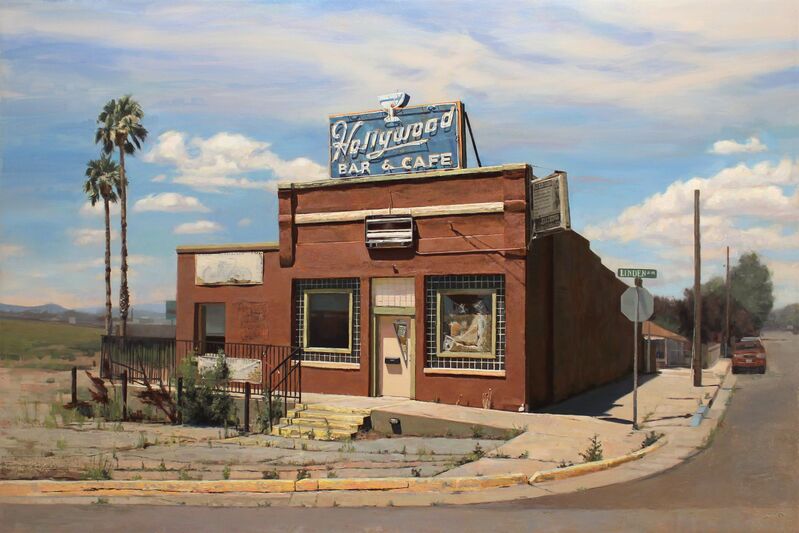 Jason Kowalski, ‘Hollywood Bar and Cafe’, 2015, Painting, Oil on wood, Sue Greenwood Fine Art