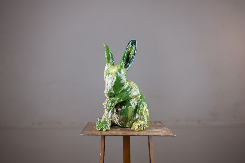 Marina Le Gall, ‘Green rabbit’, 2019, Sculpture, Glazed ceramic, Antonine Catzéflis