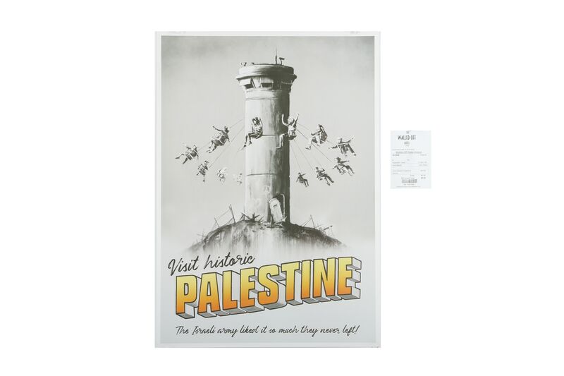 Banksy, ‘Walled Off Hotel Welcome to Palestine’, Ephemera or Merchandise, Poster with embossed hotel stamp and pink stamp on the back, Chiswick Auctions