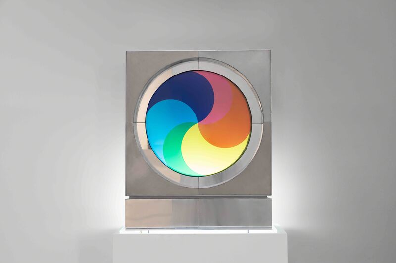 Fletcher Benton, ‘Synchronetic Yin and Yang R’, 1970, Sculpture, Stainless steel, Plexiglas, Yares Art