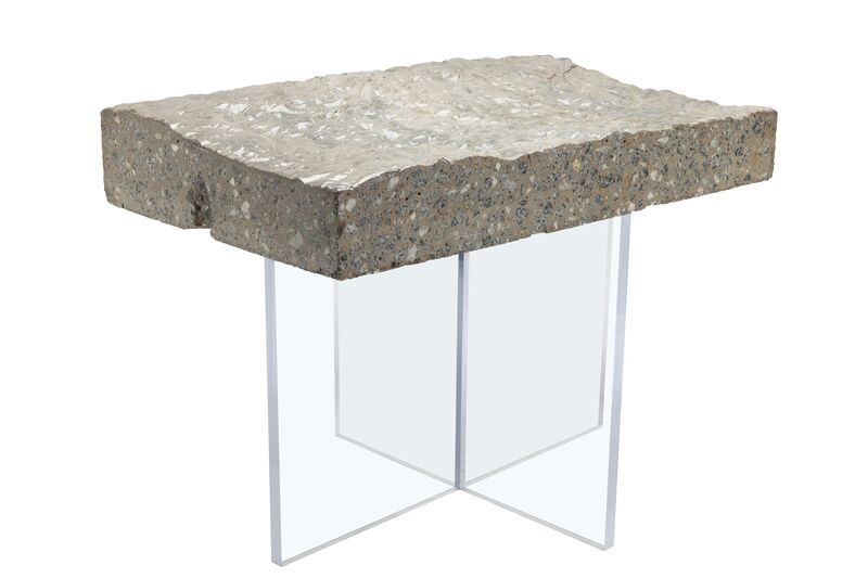 Benjamin Rollins Caldwell, ‘Found Concrete Side Table Acrylic Base’, 2010, Design/Decorative Art, Concrete, Acrylic