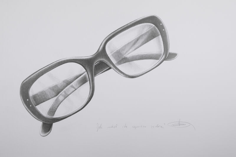 Rocco Dubbini, ‘"Gli occhiali che sapevano vedere...."’, 2013, Drawing, Collage or other Work on Paper, Pencilc on paper, Shazar Gallery