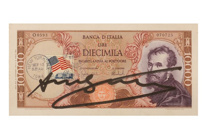 Andy Warhol, ‘Signed Diecimilia Lire’, 1980, Other, Italian banknote, Chiswick Auctions