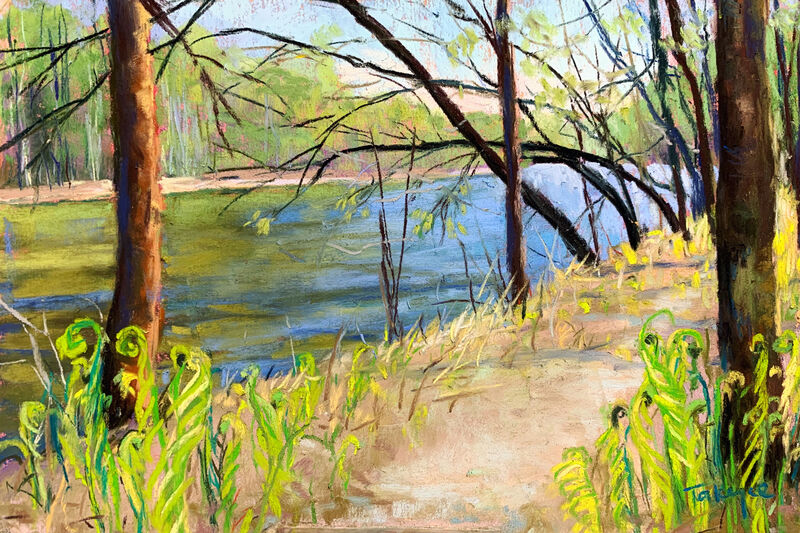 Takeyce Walter, ‘Day 8: Early Spring on the Boquet River’, February 2020, Painting, Pastels, Keene Arts