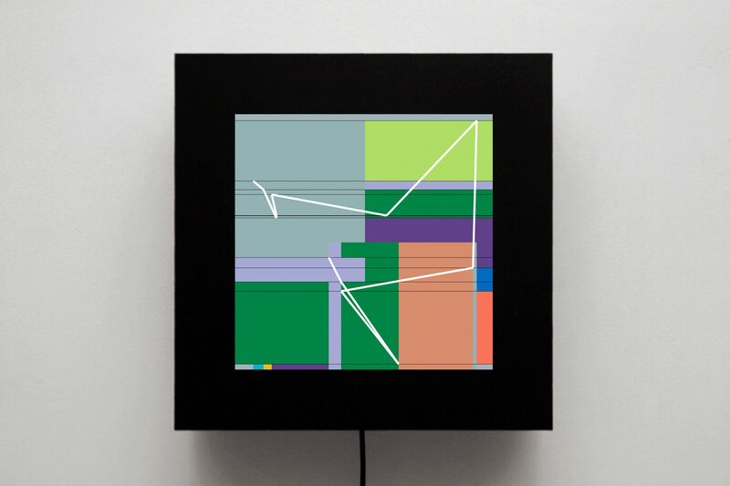 Manfred Mohr, ‘P1622-H’, 2012-2013, Other, LCD screen, Mac mini, custom software, bitforms gallery