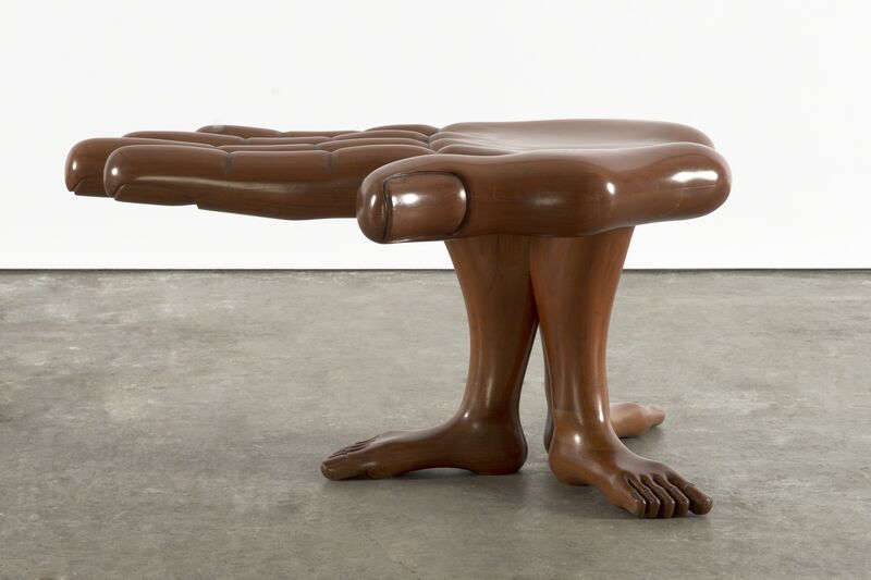 Pedro Friedeberg, ‘Hand table’, ca. 1990, Design/Decorative Art, Carved and bleached Mexican Mahogany, Sebastian + Barquet