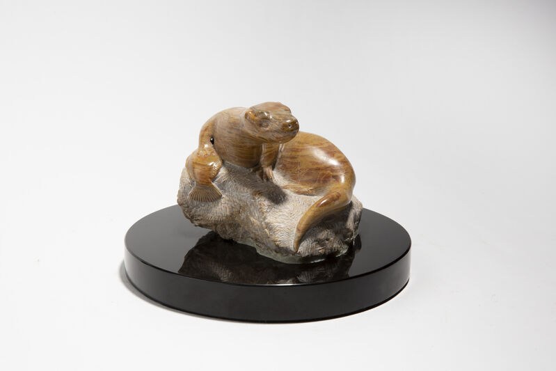 Tony Angell, ‘Otter with Catch’, 2015, Sculpture, Stone, Gerald Peters Gallery