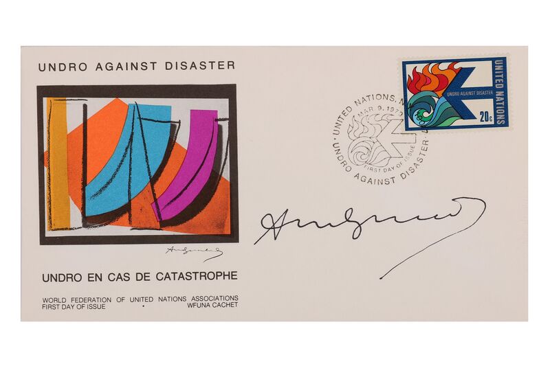 Andy Warhol, ‘Undro En Cas De Catastrophe’, 1970, Other, Signed envelope, Chiswick Auctions