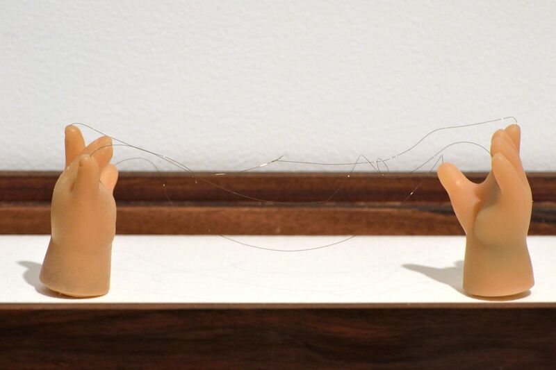 Jean-Pierre Gauthier, ‘Tip of my Fingers / Du bout des doigts’, 2014, Sculpture, Wires, wood, doll hands, paper, electronics, ELLEPHANT