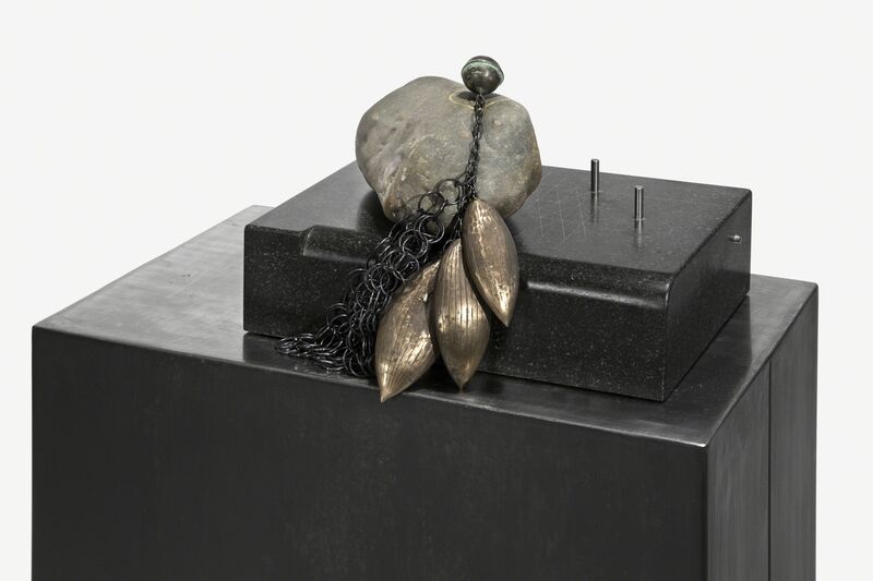 Sharon Que, ‘Adrift ’, 2017, Sculpture, Stone, cast bronze, steel, Simone DeSousa Gallery