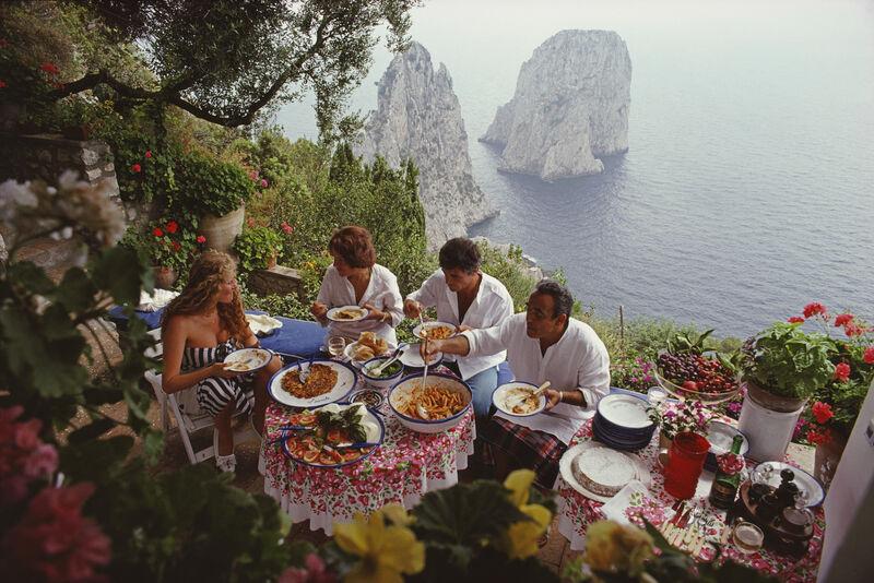 Slim Aarons, ‘Dining Al Fresco On Capri’, 1980, Photography, C-print, IFAC Arts