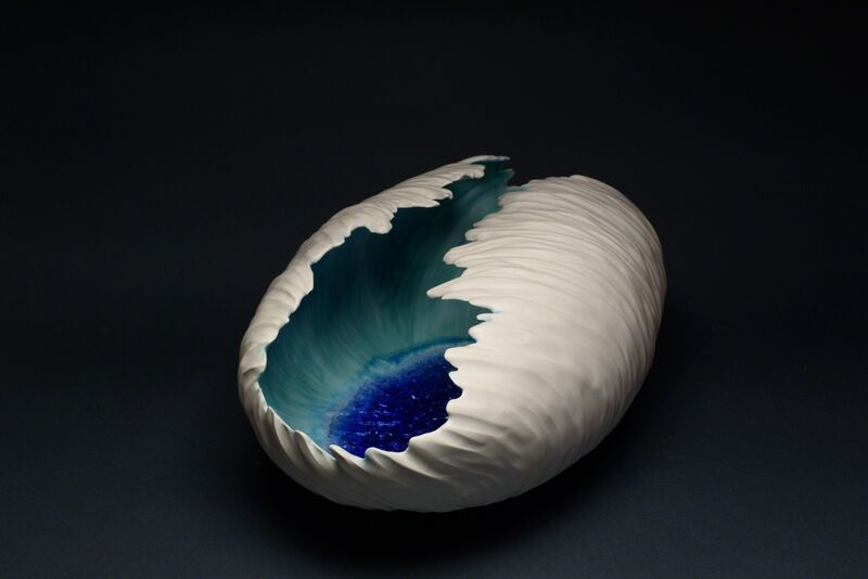Irina Salmina, ‘Cocoon shell’, 2019, Sculpture, Earthenware, glaze, oxide, glass, Composition.Gallery