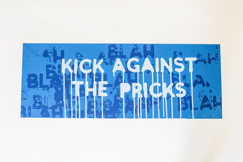 Mel Bochner, ‘Kick Against the Pricks’, 2018, Print, Two colour silkscreen on coated paper, Lougher Contemporary Gallery Auction