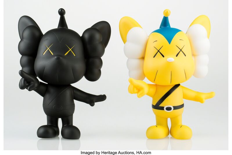 KAWS, ‘JPP (Yellow and Black) (two works)’, 2008, Other, Painted cast vinyl, Heritage Auctions