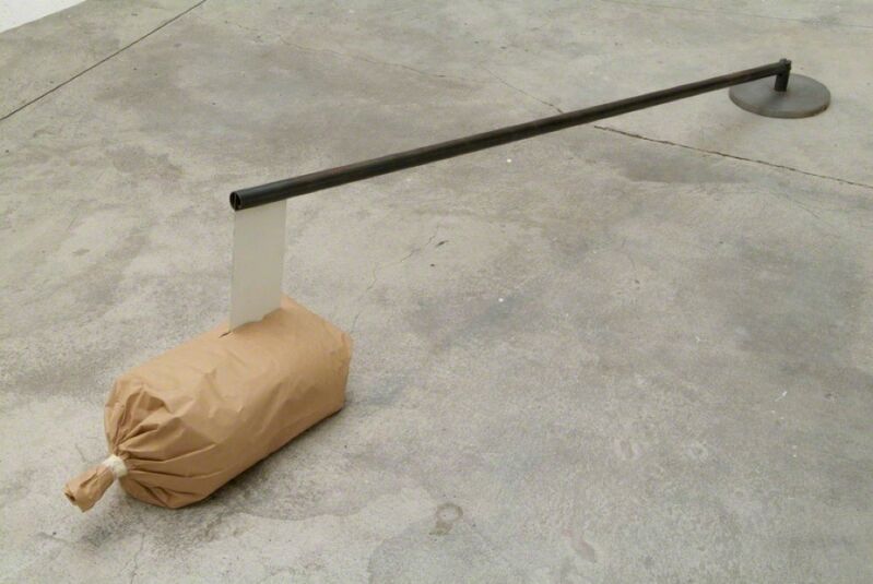 Roman Signer, ‘Wegweiser’, 2007, Sculpture, Metal, sandbag filled with quartz sand, Häusler Contemporary