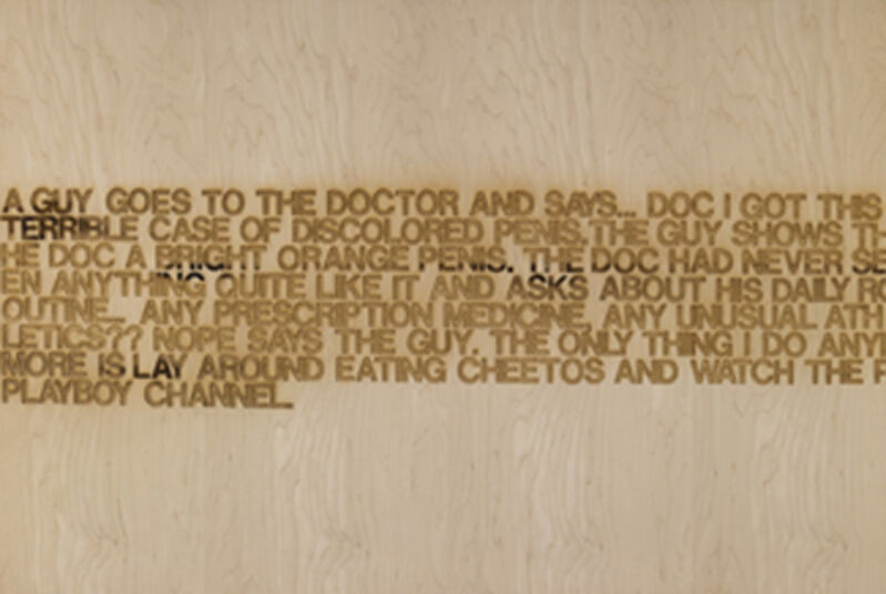 Richard Prince, ‘Untitled’, 2006, Print, Wood Panel - Wood panel with lazer engraved and burned wood, Galerie Maximillian