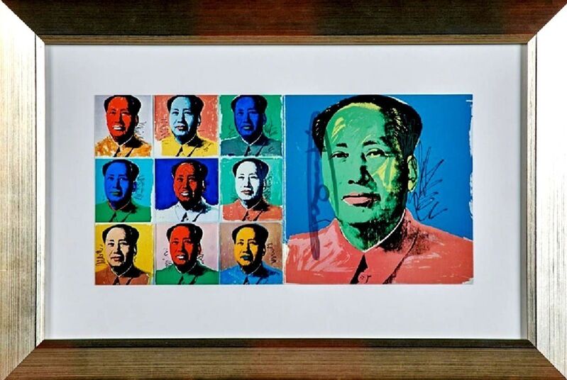 Andy Warhol, ‘Chairman Mao (Mao Tse-Tung Promotional Card for Leo Castelli Gallery) Hand Signed by Warhol’, 1972, Ephemera or Merchandise, Silkscreen on card with text verso. hand signed by andy warhol. framed., Alpha 137 Gallery Gallery Auction