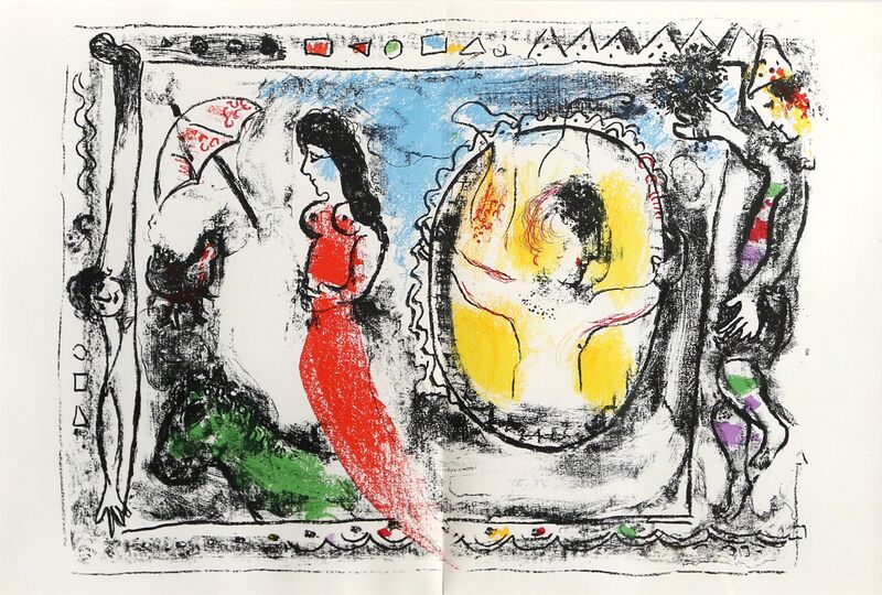 Marc Chagall, ‘Femme Avec Parapluie from Derrière le Miroir’, 1964, Print, Lithograph, RoGallery