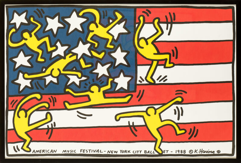 Keith Haring, ‘American music festival New York city ballet’, 1988, Print, Silkscreen in colors, Lorenzin Fine Art