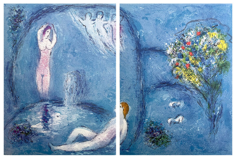 Marc Chagall, ‘“La Caverne des Nymphes (The Nymph’s Cave),” from Daphnis et Chloé (Cramer 46; Mourlot 321)’, 1977, Ephemera or Merchandise, Offset lithograph on wove paper, Art Commerce