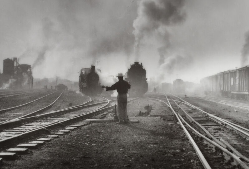 Manuel Carrillo, ‘Untitled (Man at train tracks)’, nd, Photography, Gelatin silver print, Scheinbaum & Russek Ltd.