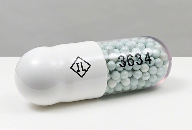 Damien Hirst, ‘Theophylline Extended Release IL 3634 ’, 2014, Sculpture, Polyurethane resin with ink pigment. PETG vacuum formed shell filled with white glass marbles, Galería RGR