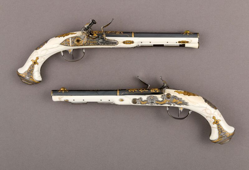 Johan Adolph Grecke, ‘Pair of Flintlock Pistols of Empress Catherine the Great (1729–1796)’, 1786, Other, Steel, ivory, gold, brass, The Metropolitan Museum of Art