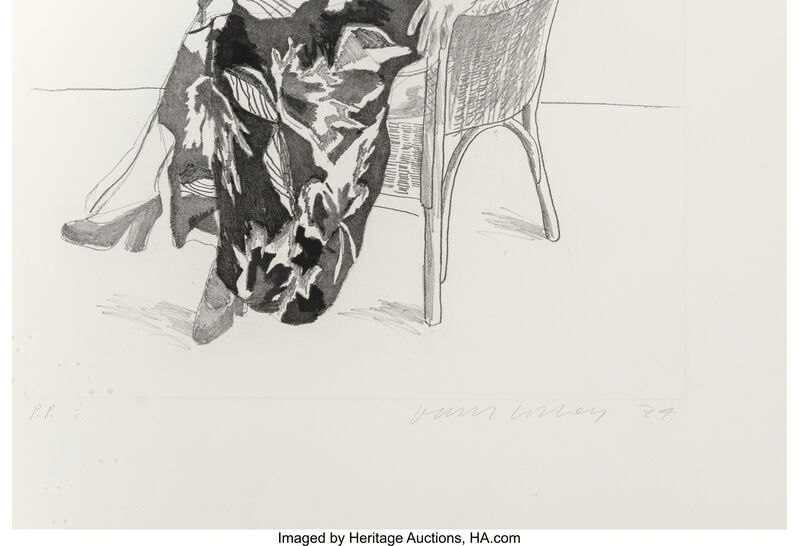 David Hockney, ‘Celia in a Wicker Chair’, 1974, Print, Aquatint, drypoint, and etching on Rives BFK paper, Heritage Auctions