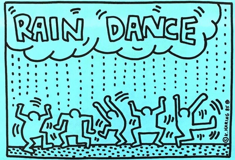 Keith Haring, ‘Rain Dance’, 1985, Print, Offset lithograph in colors, Lot 180