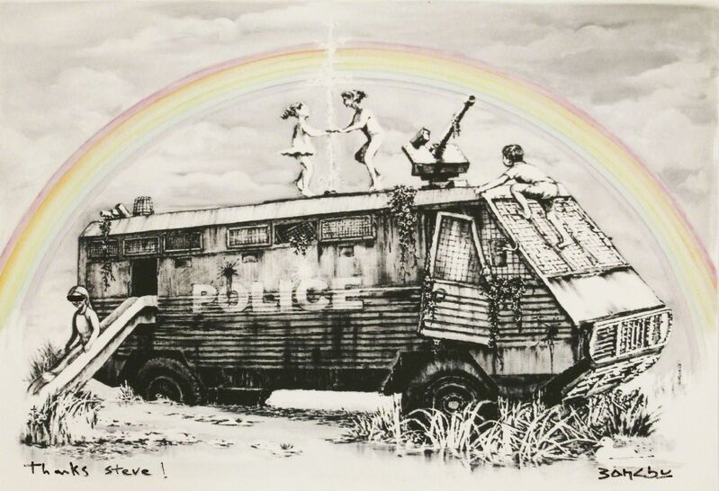 Banksy, ‘Police Riot Van (Dismaland Gift Print)’, 2015, Print, Digital print in colours with unique hand alteration, Sworders