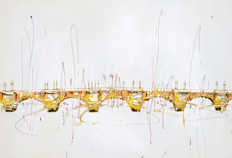 Shigeru Nishikawa 西川 茂, ‘Pont Neuf, Wrapped #2’, 2020, Painting, Oil, metal powder, pencil on canvas, panel, Taguchi Fine Art