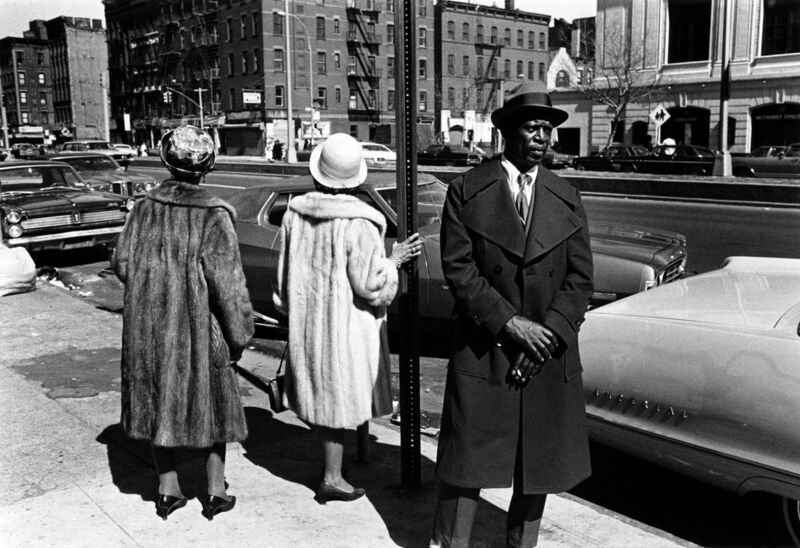 Dawoud Bey, ‘A Man and Two Women after a Church Service, 1976’, 1976, Photography, Gelatin silver print photograph, Rena Bransten Gallery