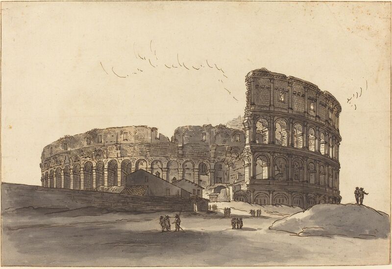 ‘The Colosseum’, Drawing, Collage or other Work on Paper, Pen and brown ink, with black and brown wash over graphite on laid paper, National Gallery of Art, Washington, D.C.