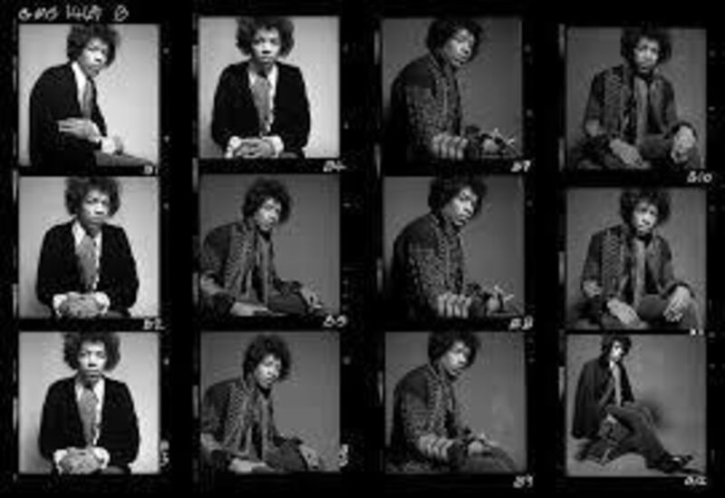 Gered Mankowitz, ‘Jimi Hendrix, London 1967 (contact sheet)’, 1967, Photography, Gelatin silver print, Masterpiece Art