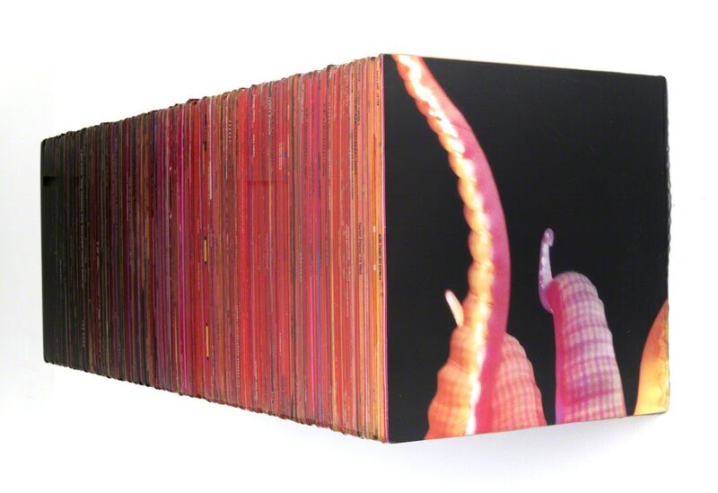 David Ellis, ‘Red Springs’, 2018, Sculpture, Album covers, construction adhesive, wood, resin, Joshua Liner Gallery