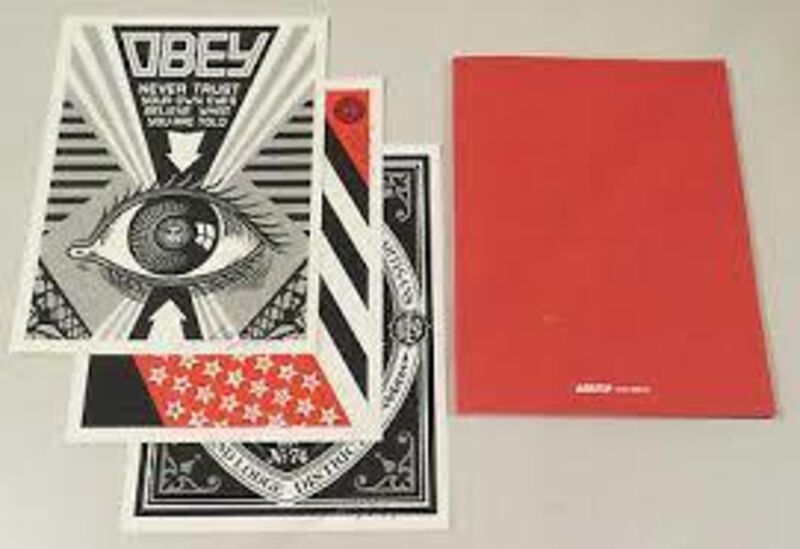 Shepard Fairey, ‘Arkitip Print Set & Coasters’, 2009, Books and Portfolios, Stencil and signed print + Coasters full set, AYNAC Gallery