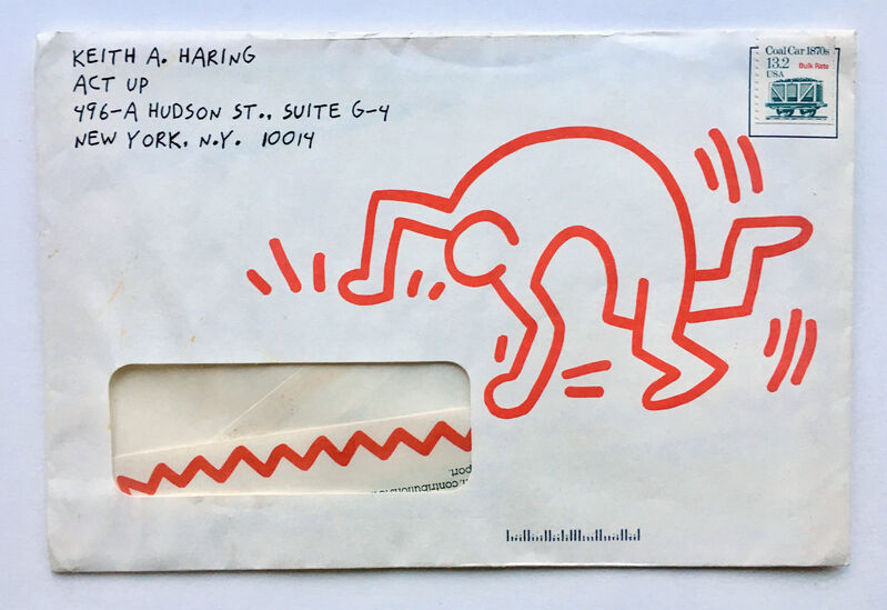 Keith Haring, ‘Act Up mailer’, 1989, Ephemera or Merchandise, Lithographic print, envelope and enclosed materials, Gallery 52